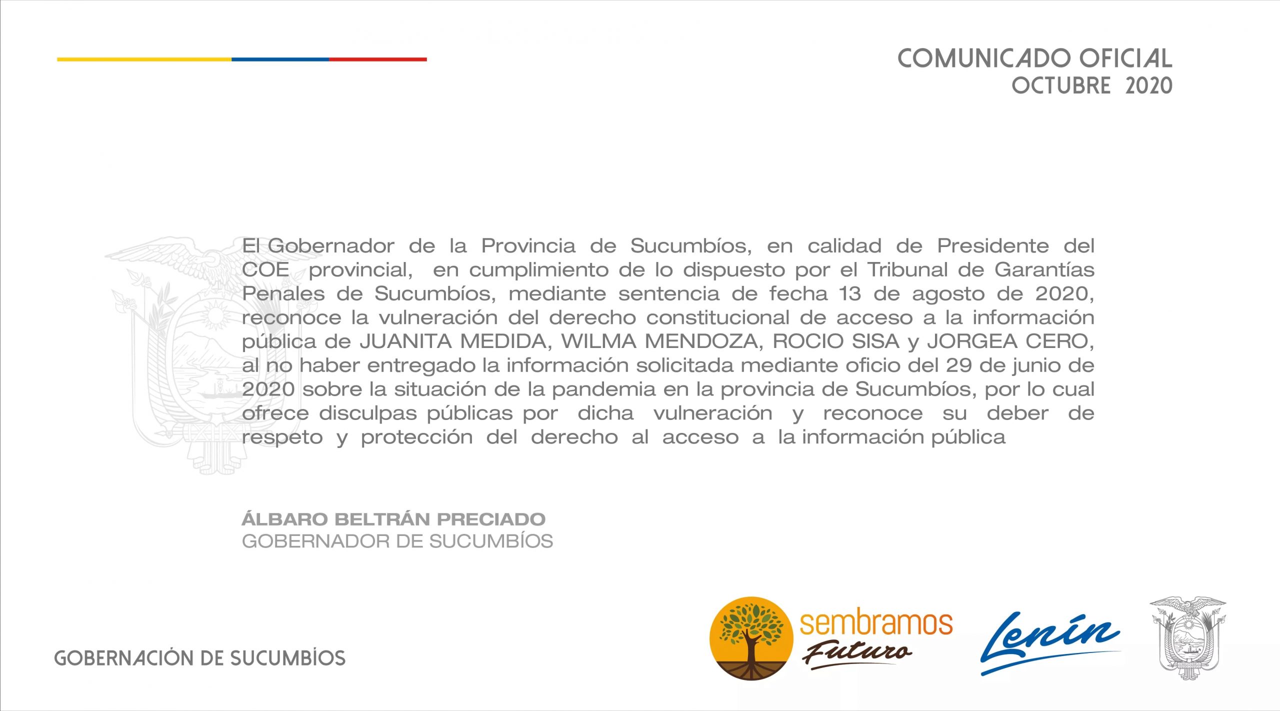 COMUNICADO OFICIAL